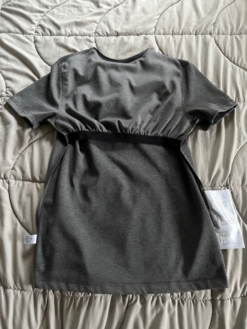 Lalabu Baby Wearing V-Neck Shirt in Dark Gray - Picture 5 of 10